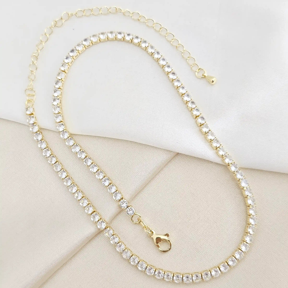 Gargantilla Circones Cristal Con Extensor Dorado Rf K7854