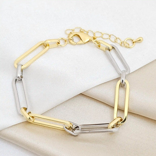 Pulsera Aros Grandes Y Pequeños Dorado Plateado Rf K6818