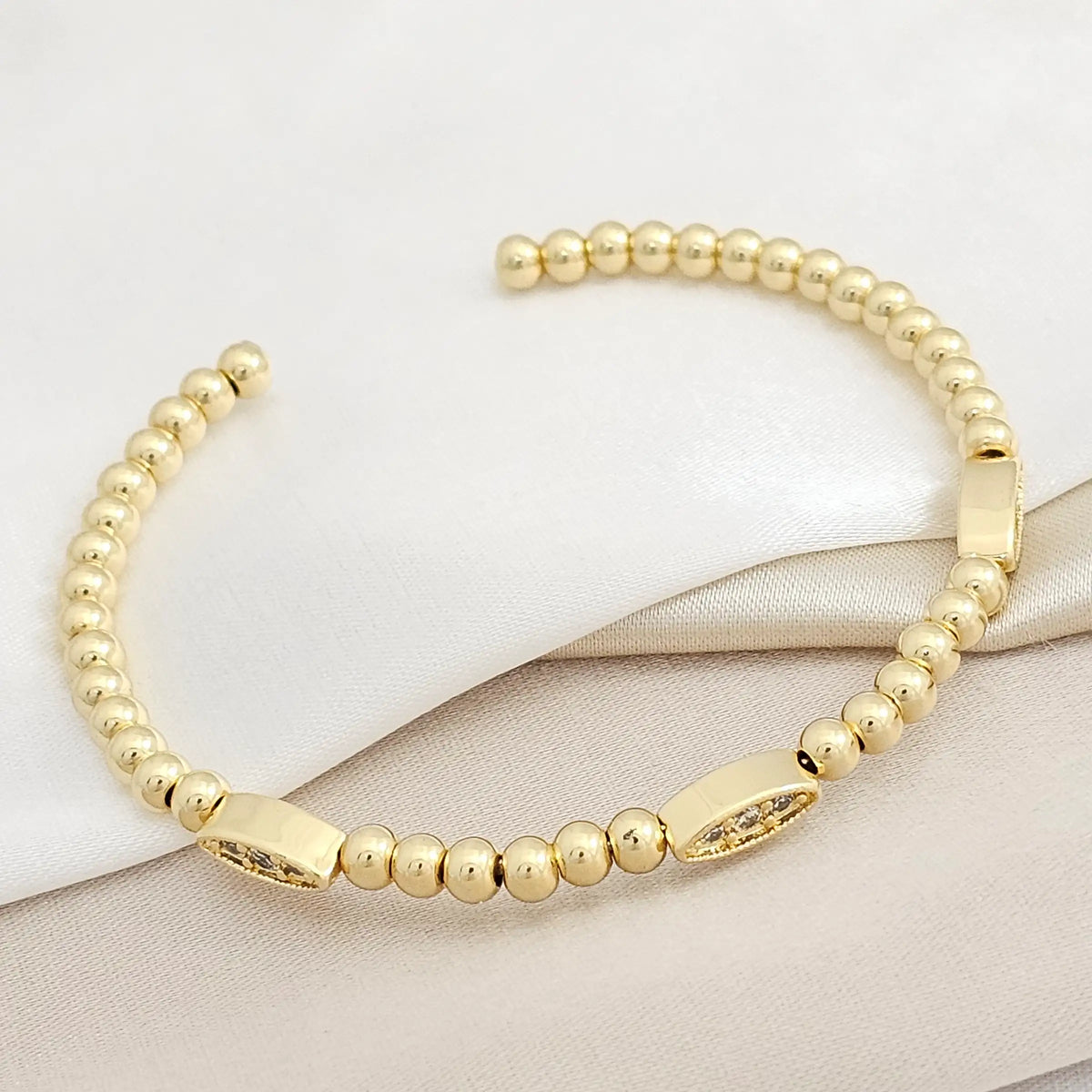 Pulsera Balines #4 Ovalo Circones Dorado Rf K8278