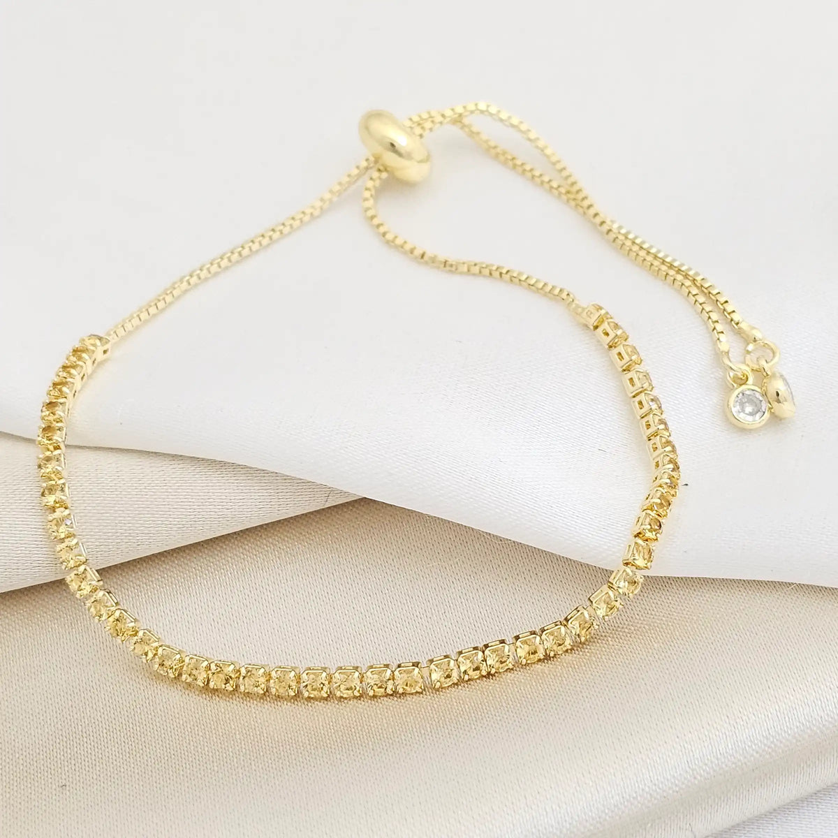 Pulsera Circones Amarillos Ajustable Dorado Rf K7689