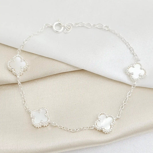 Pulsera Clover Nacar 4H 10Mm 17 Cms + Ext Plata 925 B/S/55096