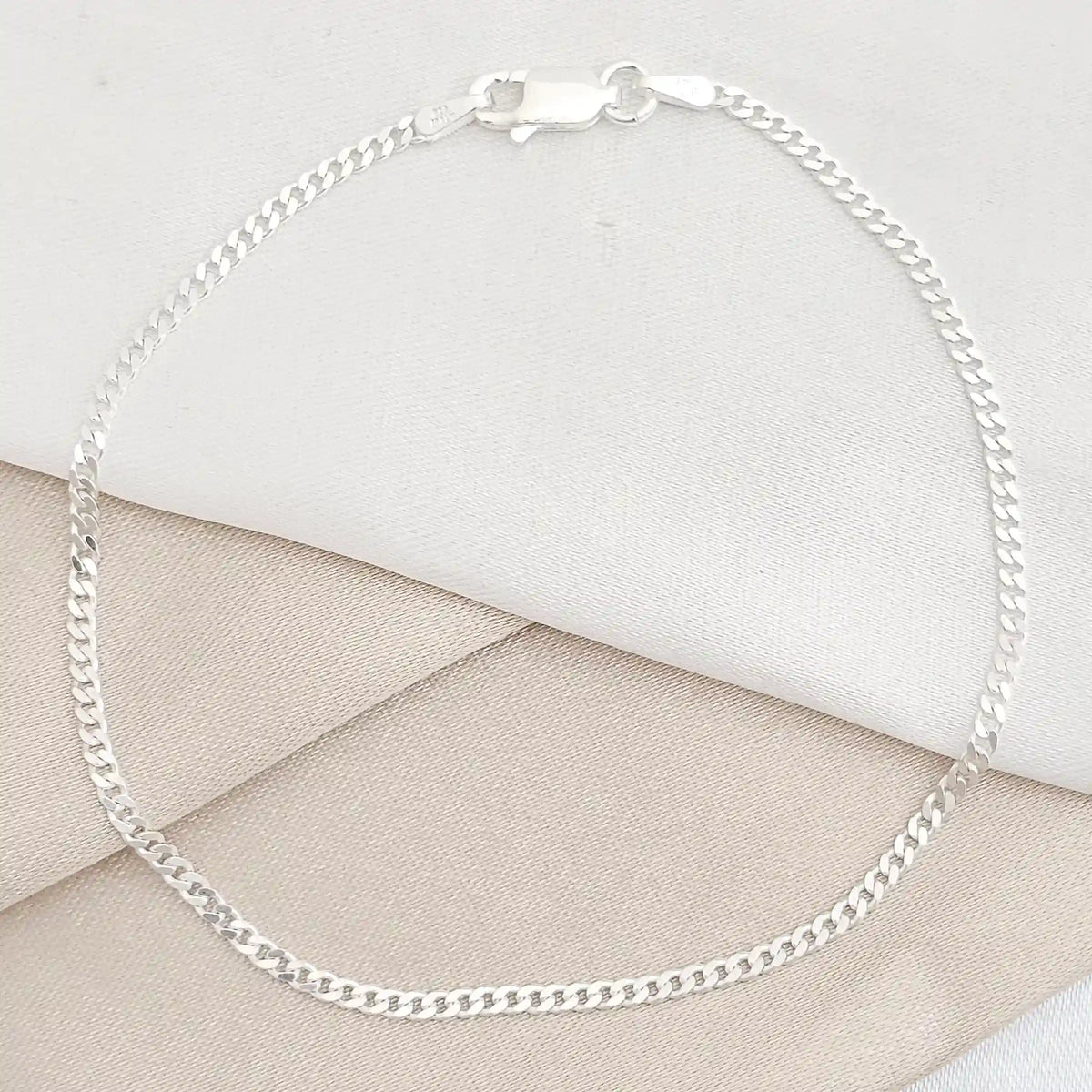 Pulsera Cubana 1.9 Mm 19.5 Cms Plata B/S/55112/Cont