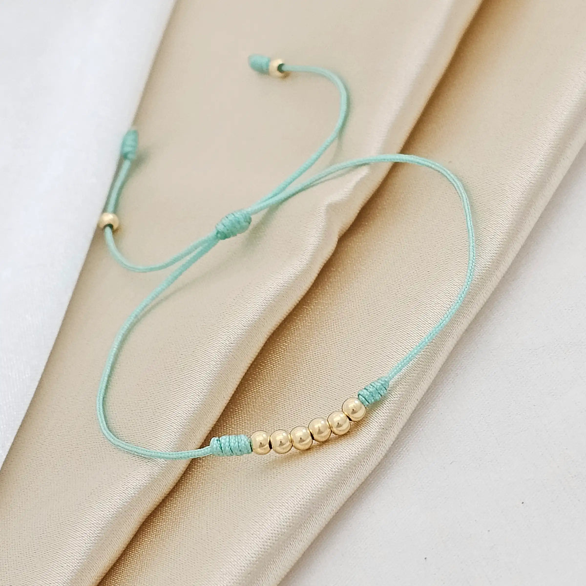 Pulsera Gold #3 Sencilla Verde Menta