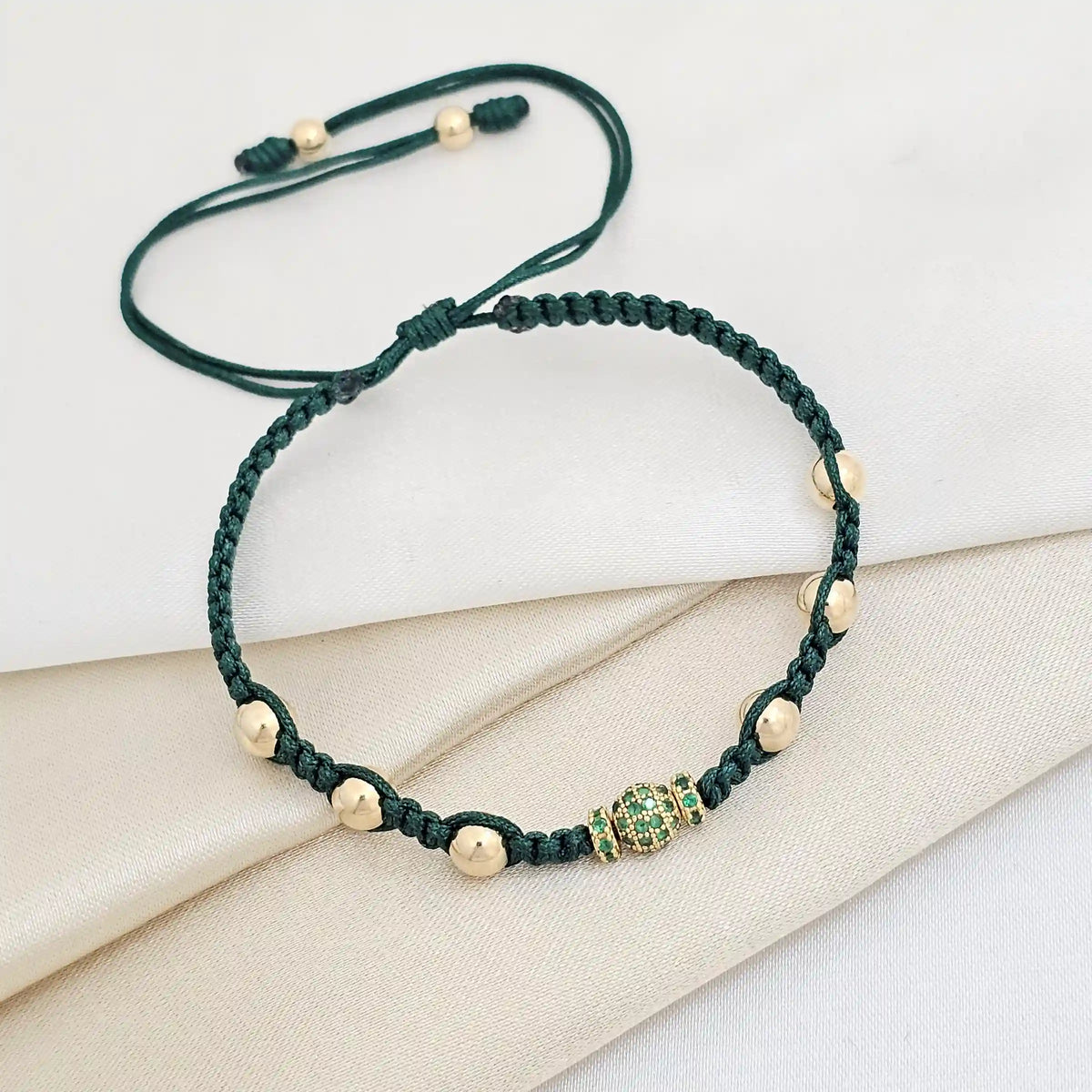 Pulsera Gold # 4 # 5 Bola De Fuego Verde Militar