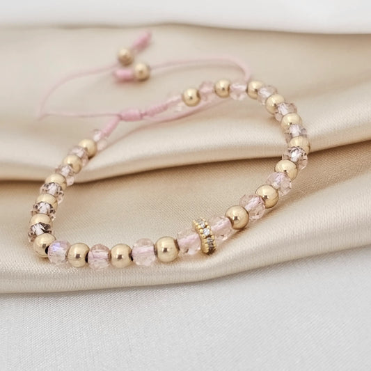 Pulsera Gold #4 Preciosa - Circonia Rosa