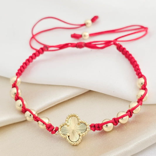 Pulsera Gold # 5 # 4 H. Clover Sol Roja