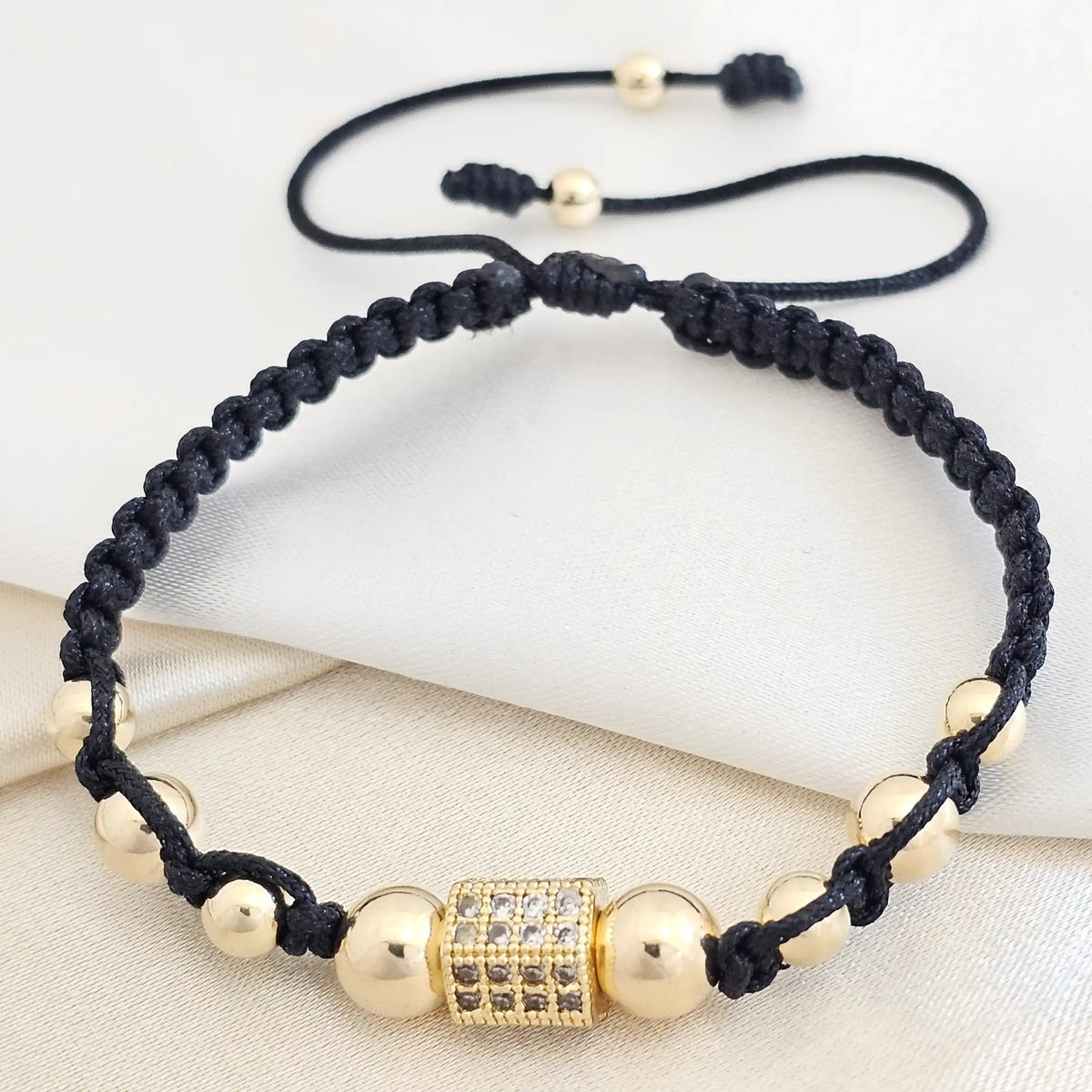 Pulsera Gold # 5 # 6# 7 Herraje Exagono Negra
