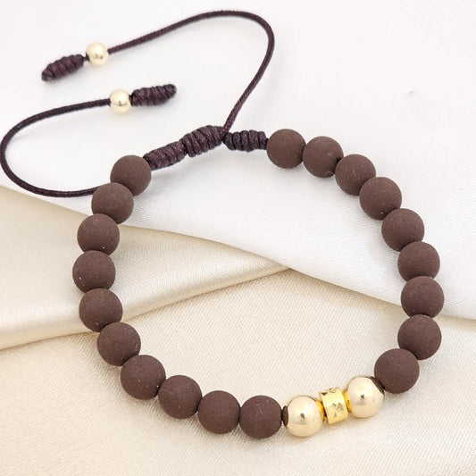 Pulsera Gold # 4 # 6 Herraje Redondo  Neopreno Cafe