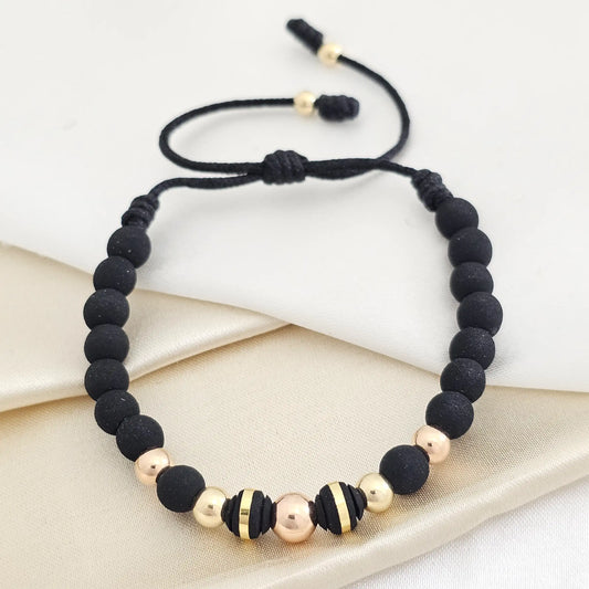 Pulsera Gold #6 - 5 Neopreno Gold Negra