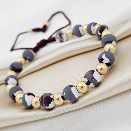 Pulsera Gold #6 Neop Liso # 6 Camuf Vino Tinto