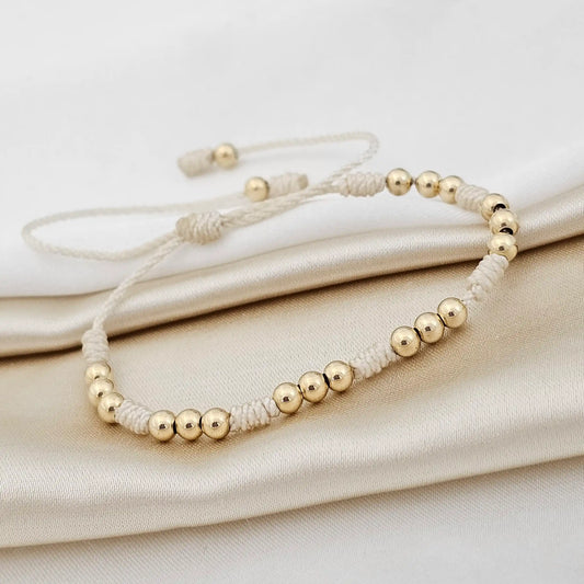 Pulsera Gold C/ Nudos #4 Beige