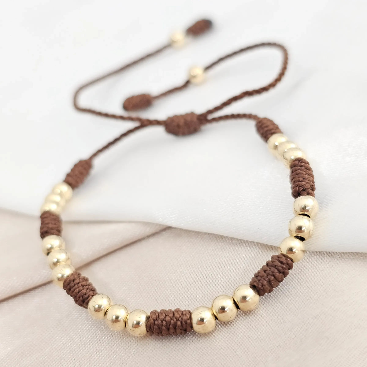 Pulsera Gold C / Nudos # 4 Cafe