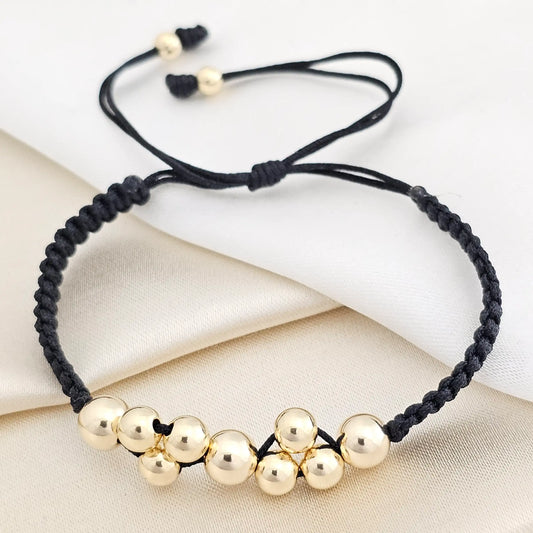 Pulsera Gold Cruzada # 4,5,6 Negra