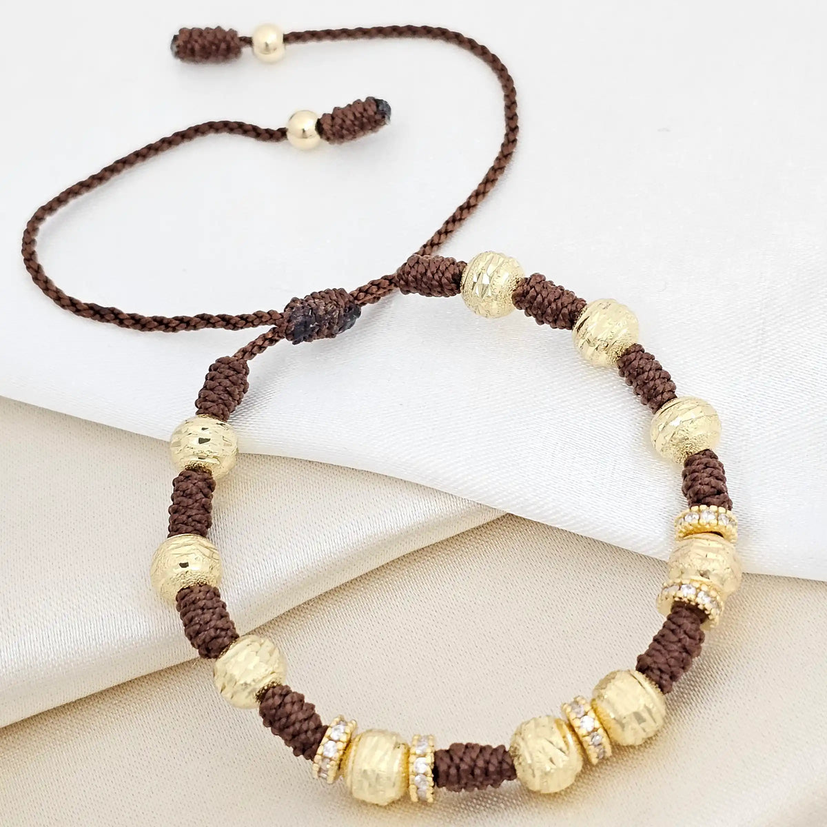 Pulsera Gold Diamantado # 6 Circon Cafe