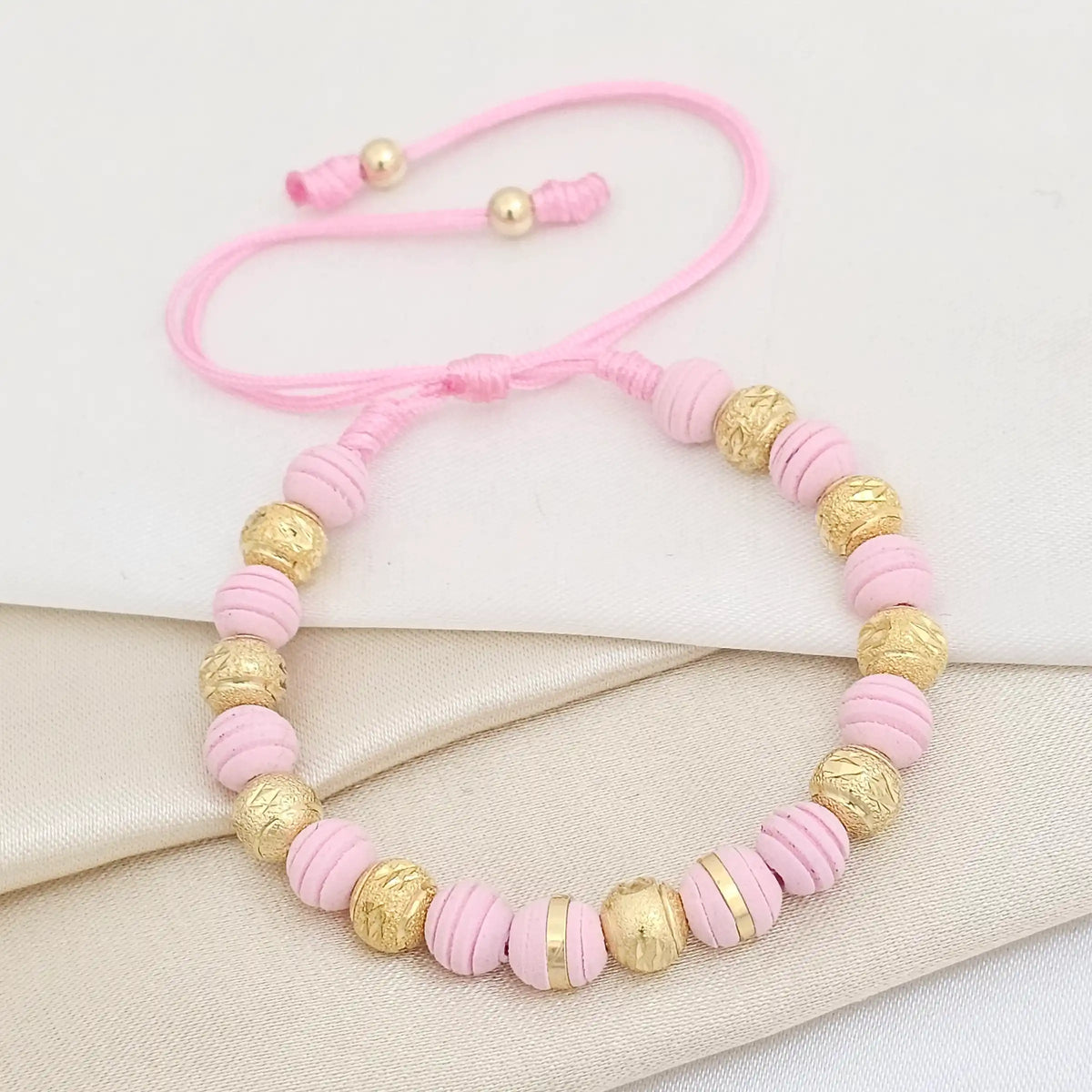 Pulsera Gold Diamantado # 6 Neopre Rosada
