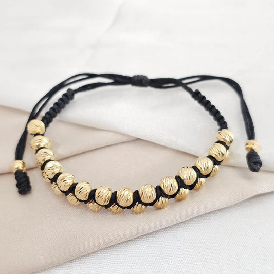 Pulsera Gold Doble Carril Italy It #5 - 4 Negra