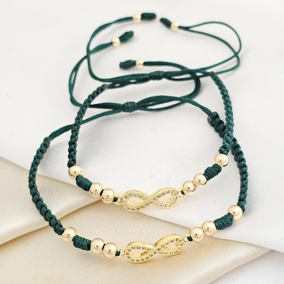 Pulsera Gold Duo H. Infinito #4 - 3 Verde