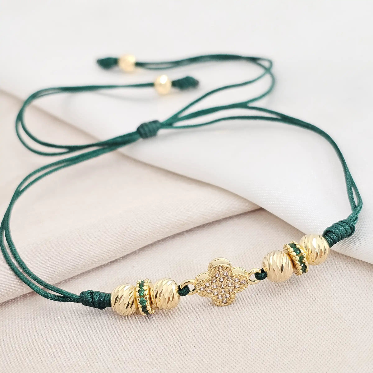 Pulsera Gold H Clover Circonia 8 Mm Italy It #5 - 4 Verde