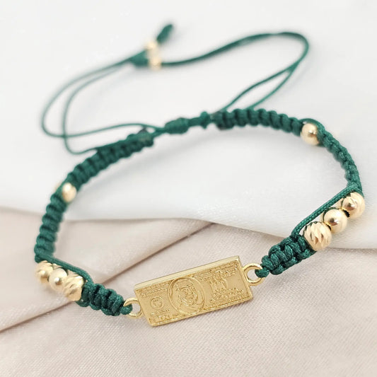 Pulsera Gold Herraje Dolar Italy It #4 Verde