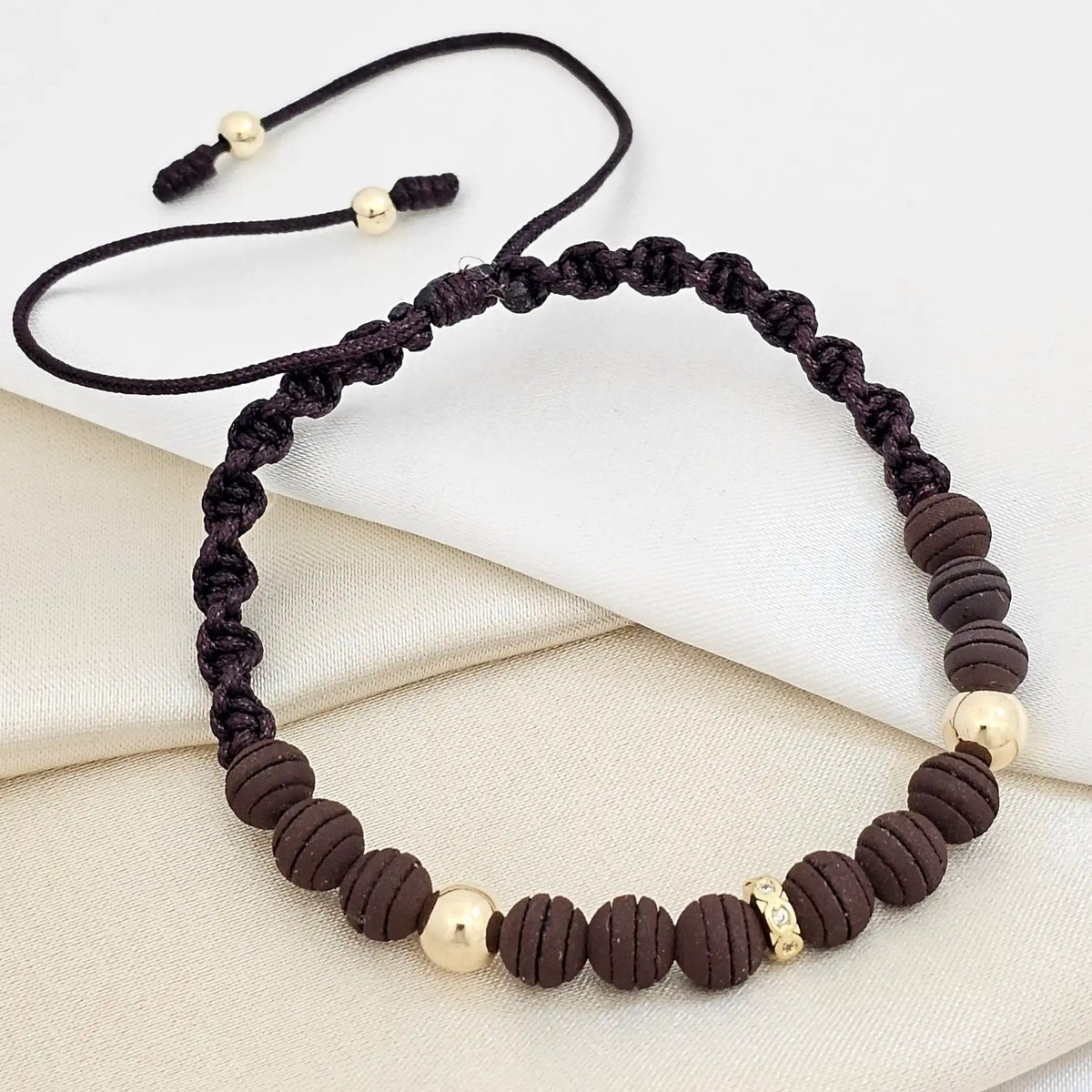 Pulsera Gold Herraje Espiga Cristal Neopr Cafe