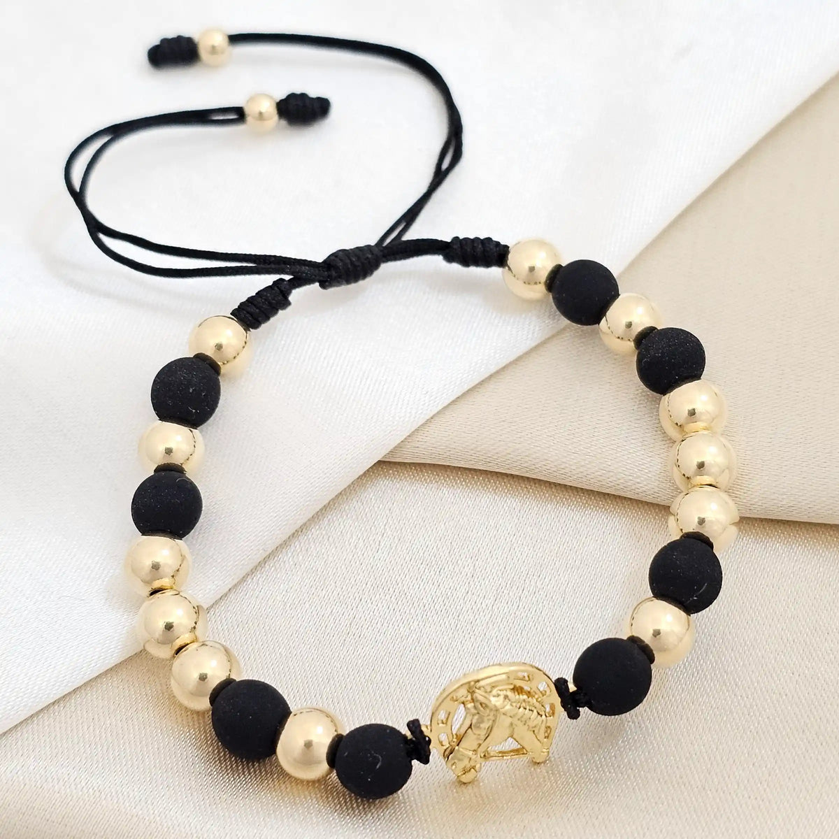 Pulsera Gold Herraje Fortune # 6 Negra