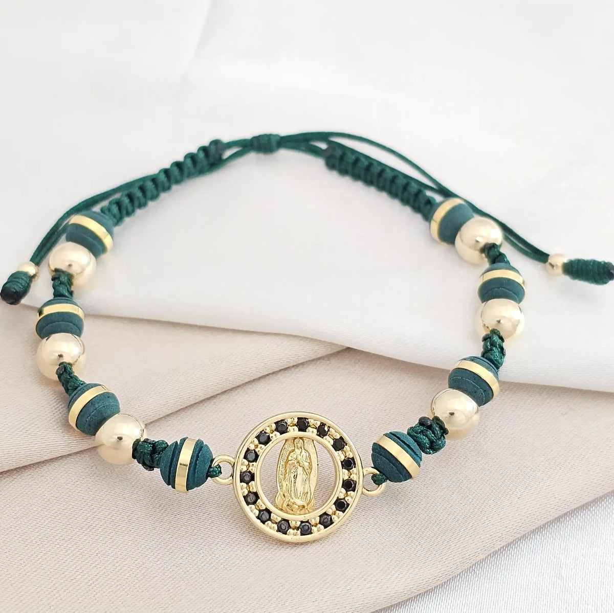 Pulsera Gold Herraje Guadalupe #6 Verde