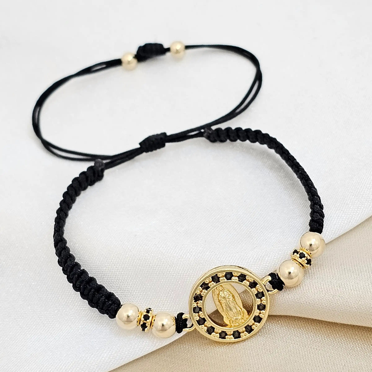 Pulsera Gold Herraje Guadalupe Circones Negra