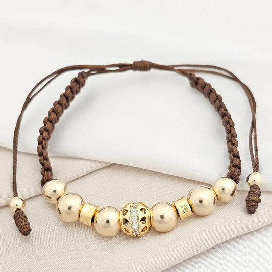 Pulsera Gold Herraje Love Rondel Redondo #7 - 6 Cafe