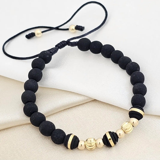 Pulsera Gold Italiano #5 - 4 Neopreno Negro