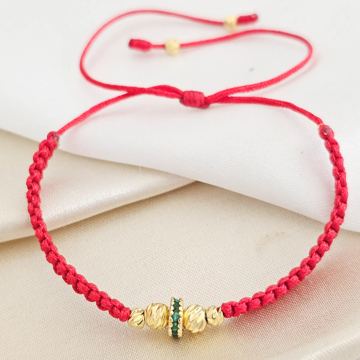 Pulsera Gold Italy # 3 # 4 Circonia Roja