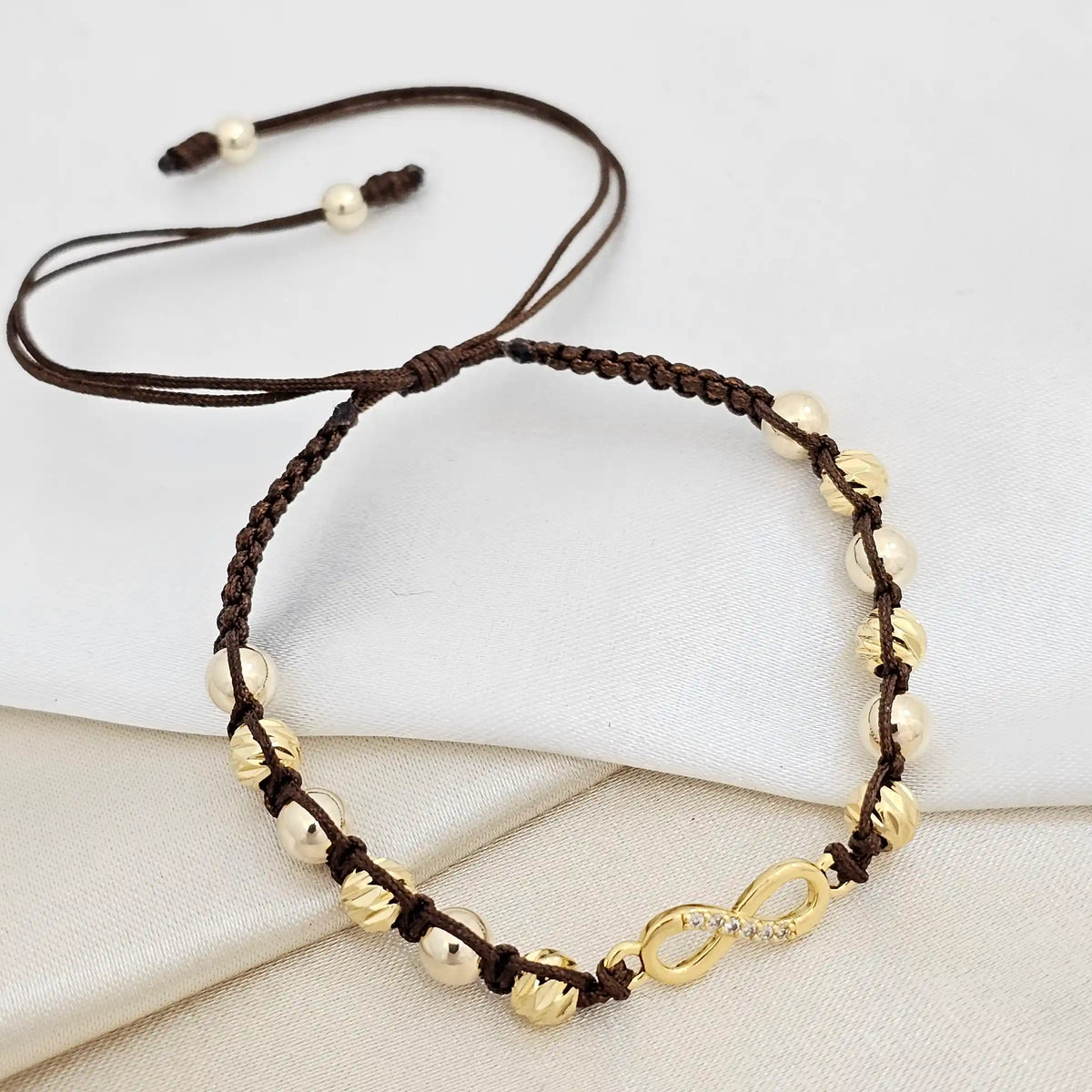 Pulsera Gold Italy # 5 Dorado # 5 Herraje Infinito Cafe