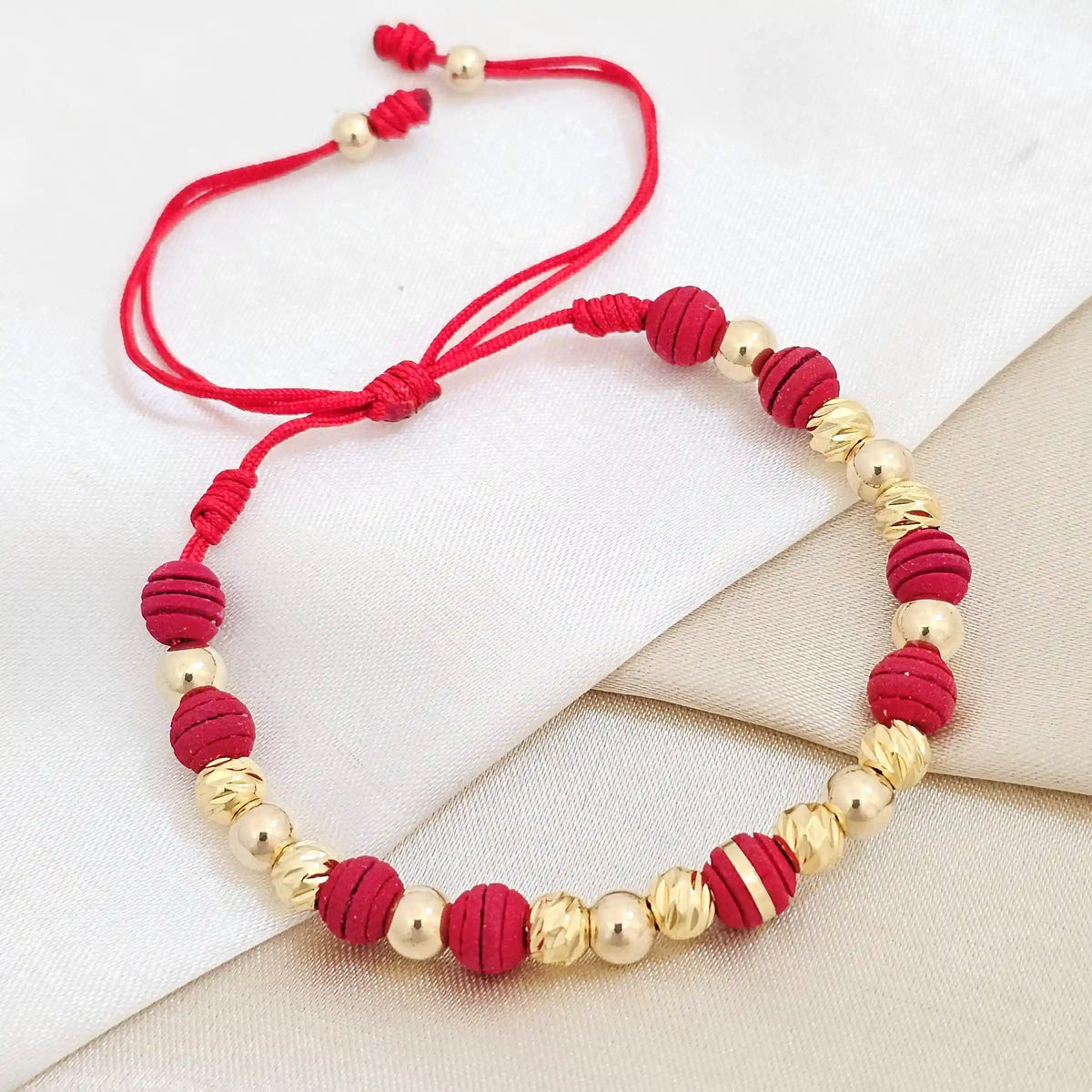 Pulsera Gold Italy # 5 Dorado # 5 Roja