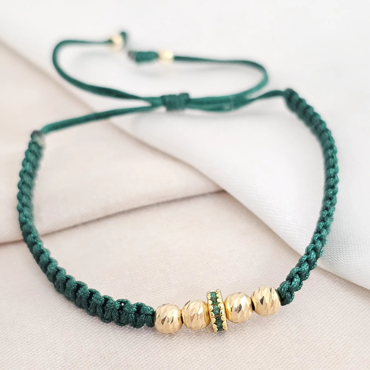 Pulsera Gold Italy It #4 Rondel Verde