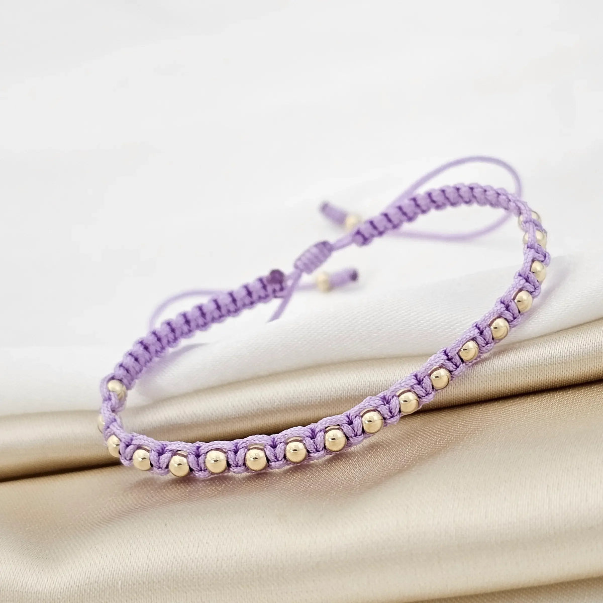 Pulsera Gold Macrame #3 Lila
