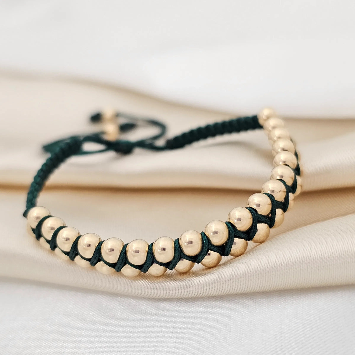 Pulsera Gold Macrame  #4 Multibalin Verdemilitar
