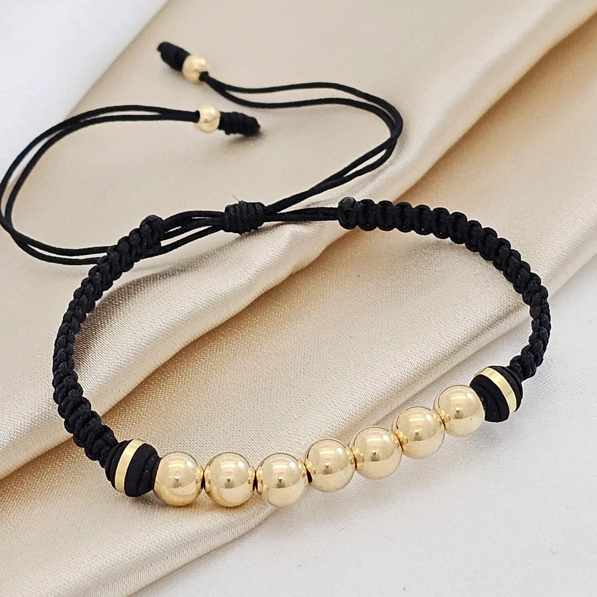 Pulsera Gold Macrame  #6 - Neop  Negra