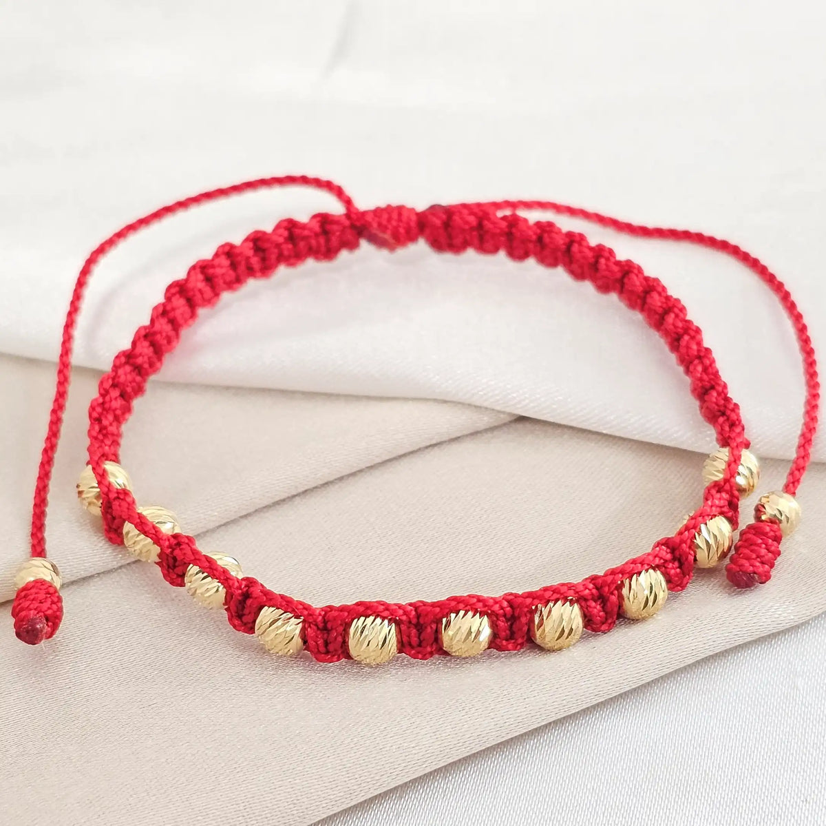 Pulsera Gold Macrame Italy #5 -4 Roja