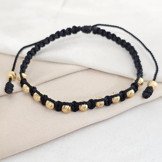Pulsera Gold Macrame Italy It #5 -4 Negra