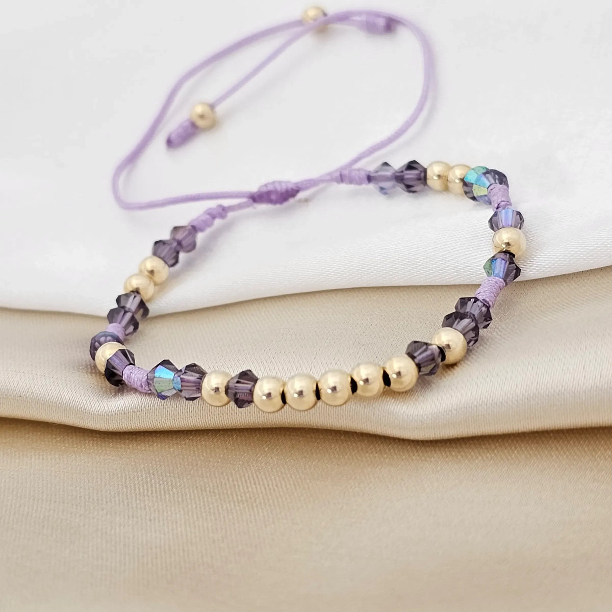 Pulsera Gold Preciosa  # 4  Lila