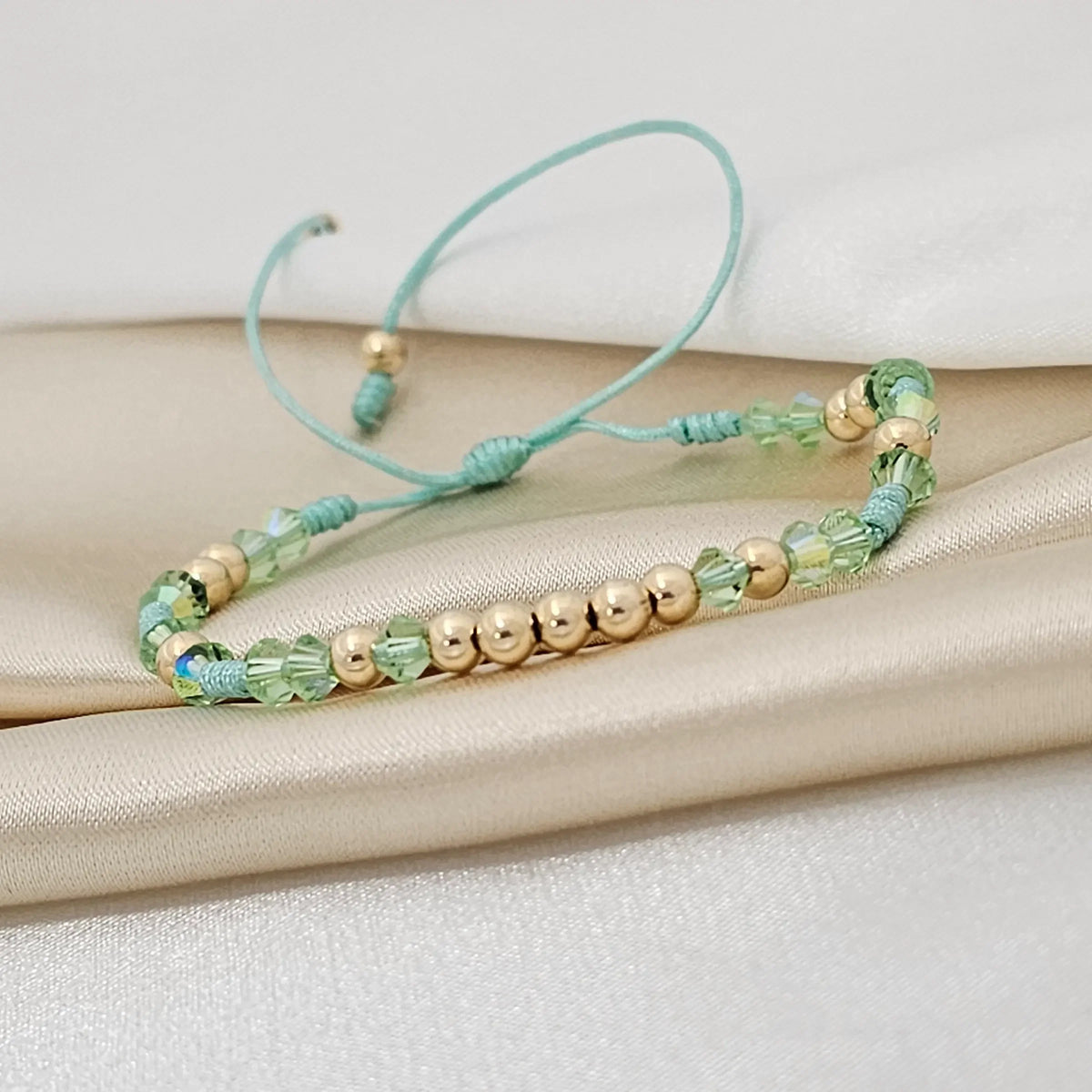 Pulsera Gold Preciosa  # 4 Verde Menta