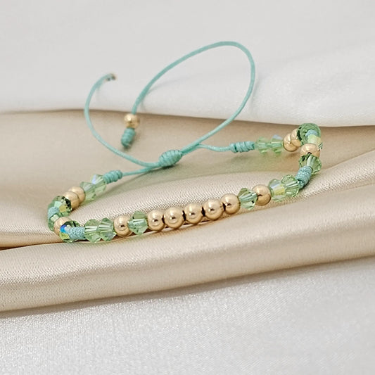 Pulsera Gold Preciosa  # 4 Verde Menta