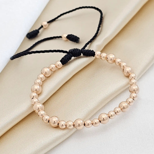 Pulsera Gold Rosa # 5 Dorad # 4 Negra