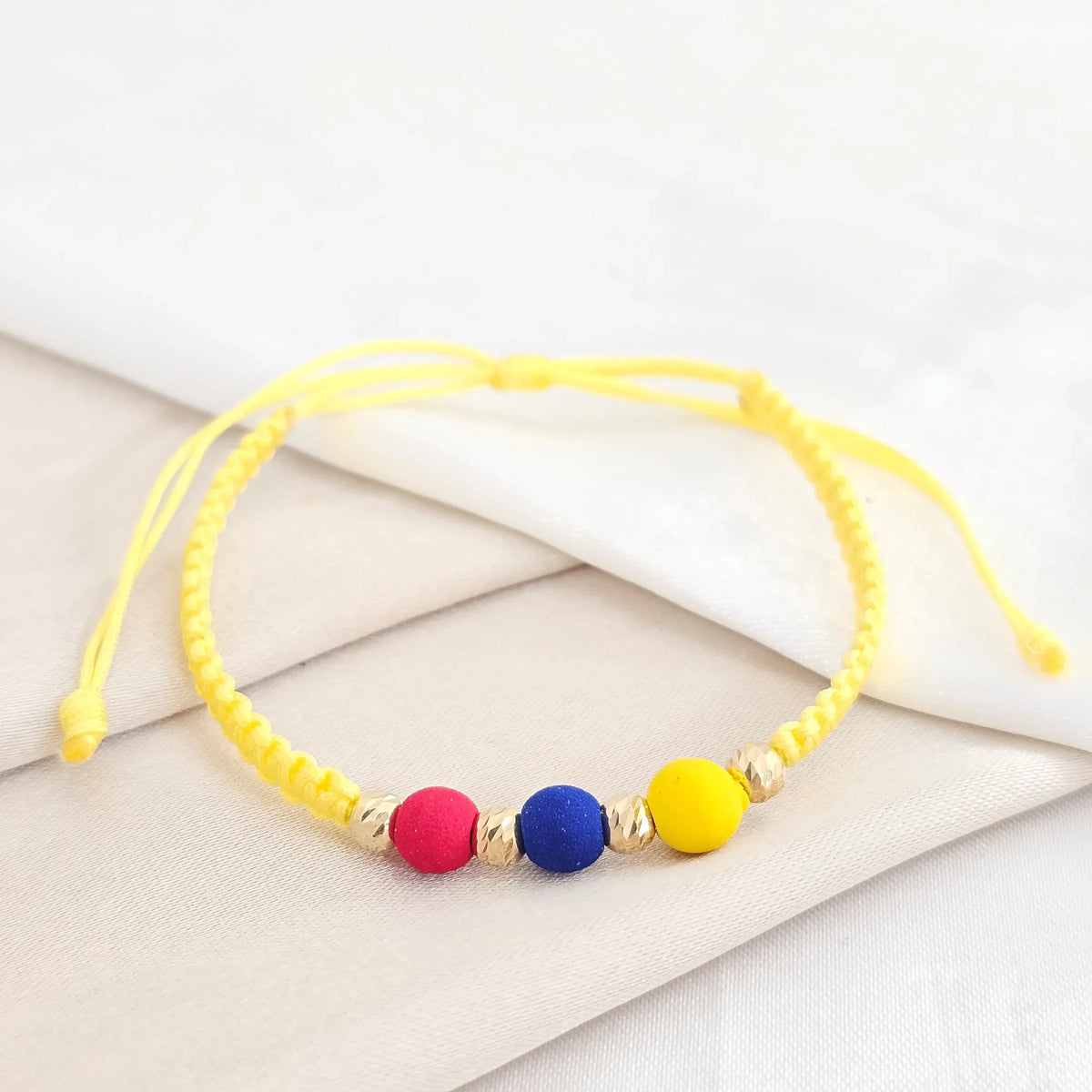 Pulsera Gold Seleccion Colombia Macrame Italy It #4 Amarillo