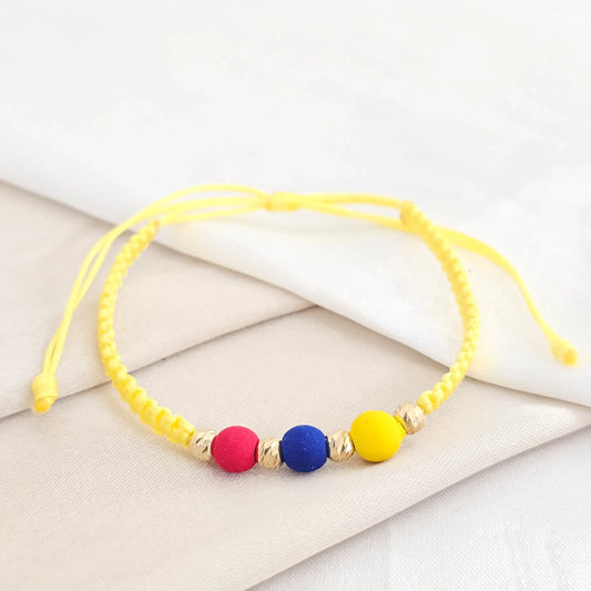 Pulsera Gold Seleccion Colombia Macrame Italy It #4 Amarillo