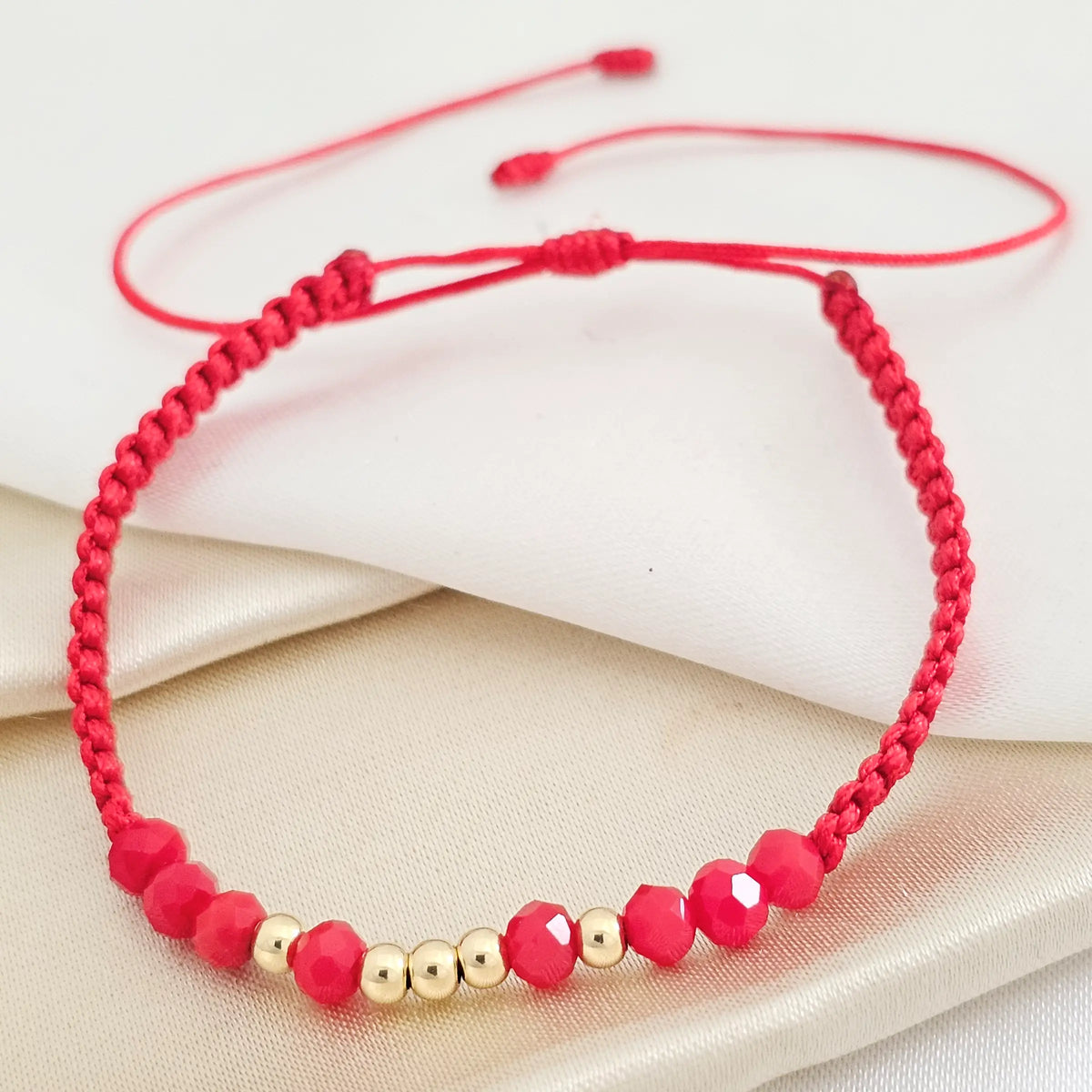 Pulsera Gold Sencilla #3 Preciosa Roja