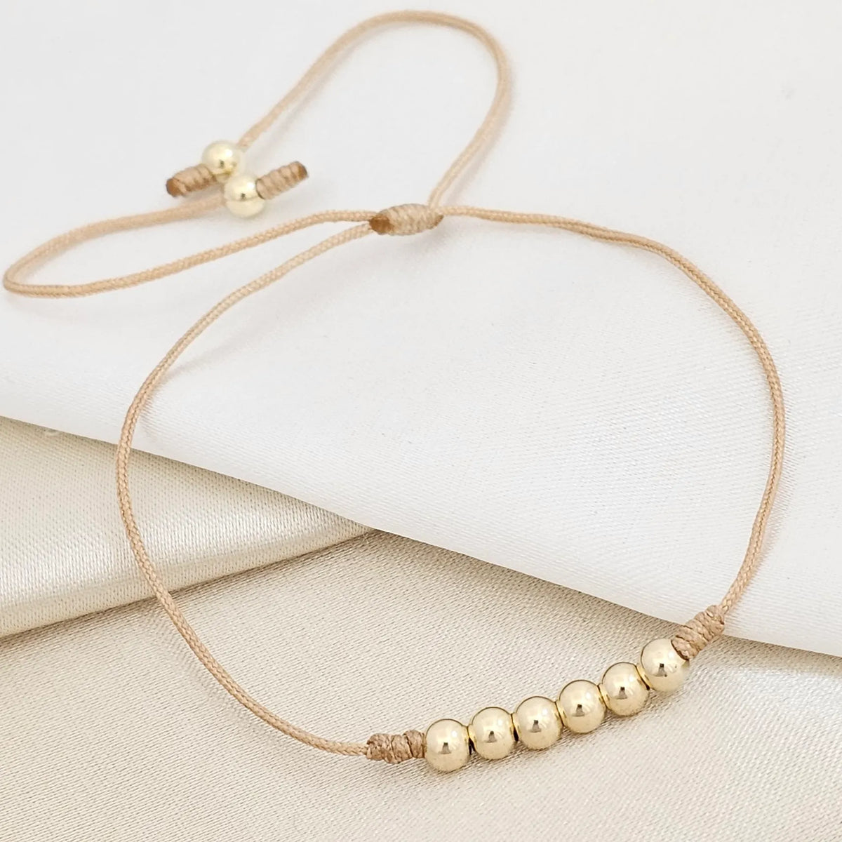 Pulsera Gold Sencilla # 4 Beige