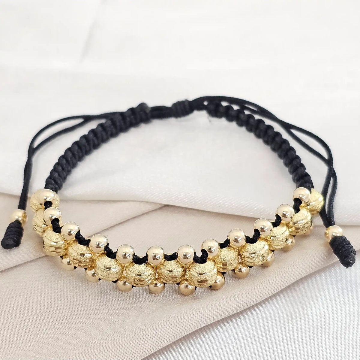 Pulsera Gold Tres Carriles # 6 # 4 Negra