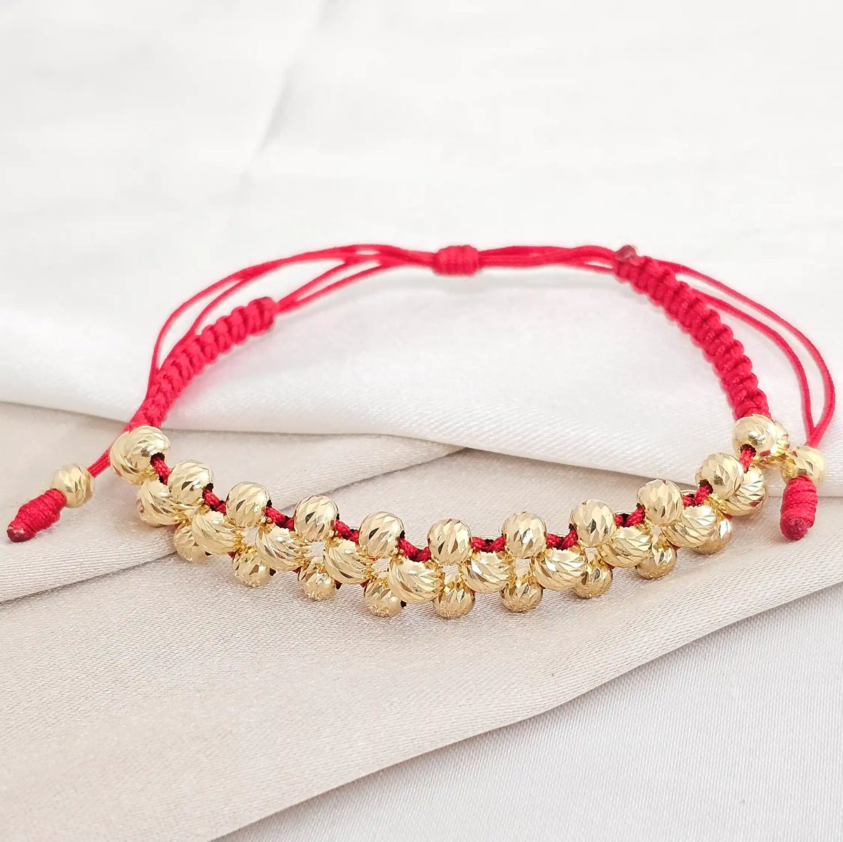 Pulsera Gold Tres Carriles Italy It #5-4 Roja