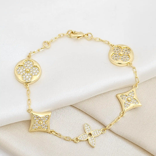 Pulsera Lv Con Circones Dorado Rf K6235
