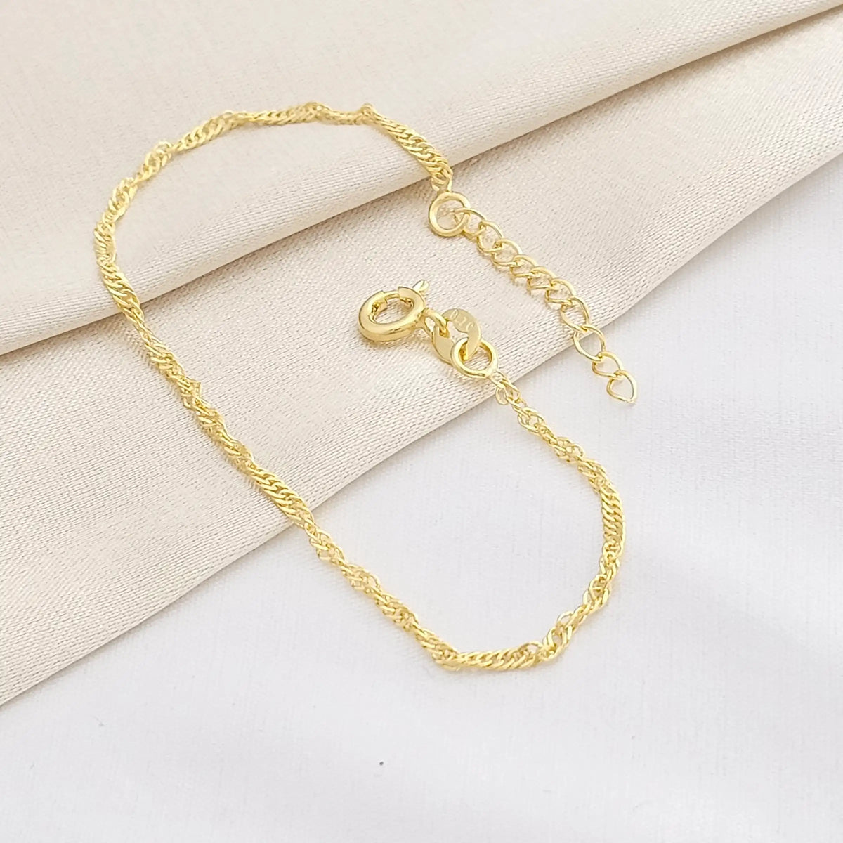 Pulsera Singapur 16 Cms 1.5 Mm + Ext Lam 18K B/54546